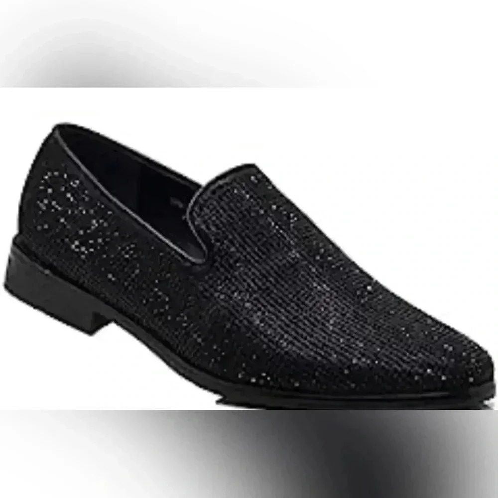 SP by St Patrick Mens Glitter Shimmering Slip On Formal Dress Shoes US 8